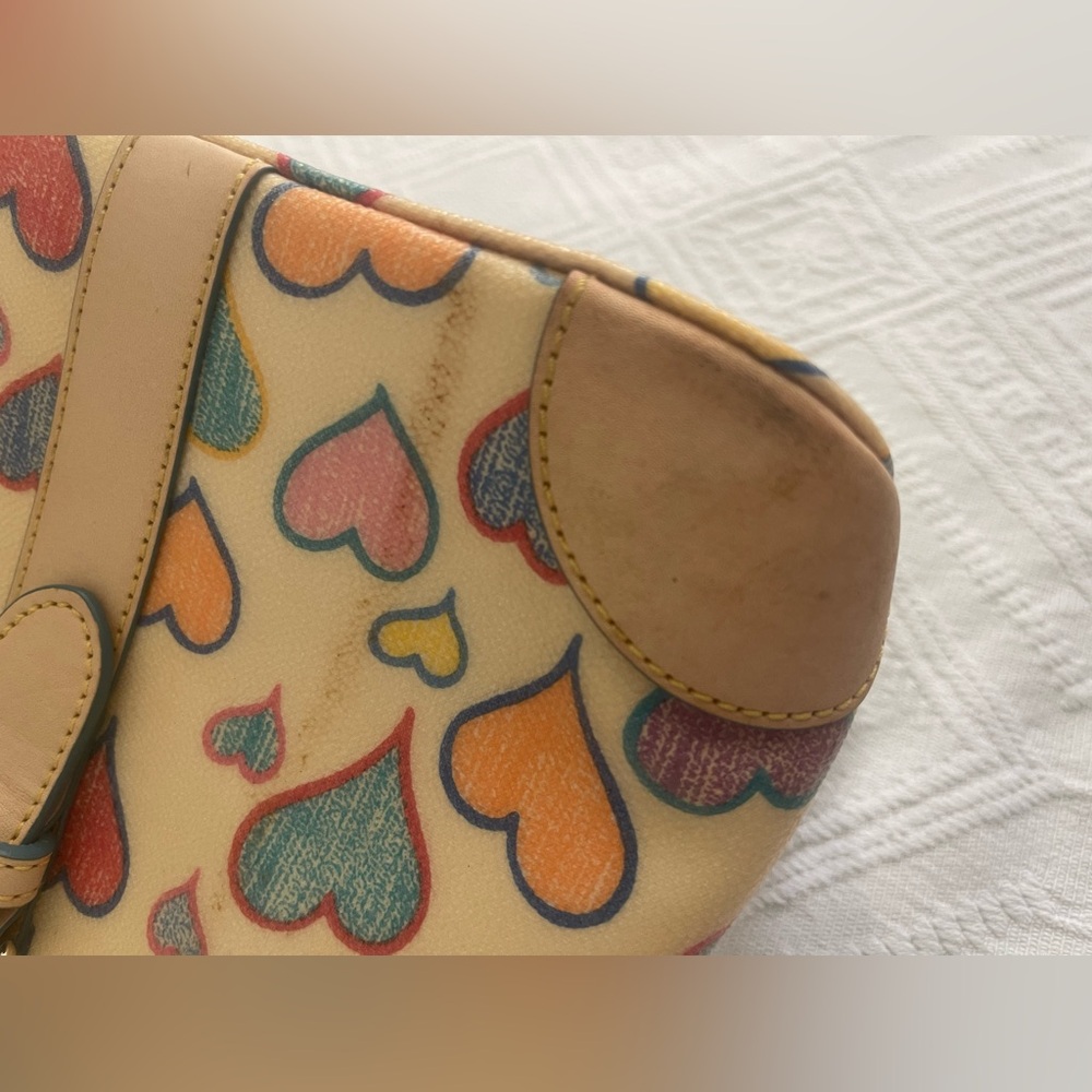 Vintage Dooney & Bourke RAINBOW ZIPPER heart shoulder bag - Picture 10 of 15